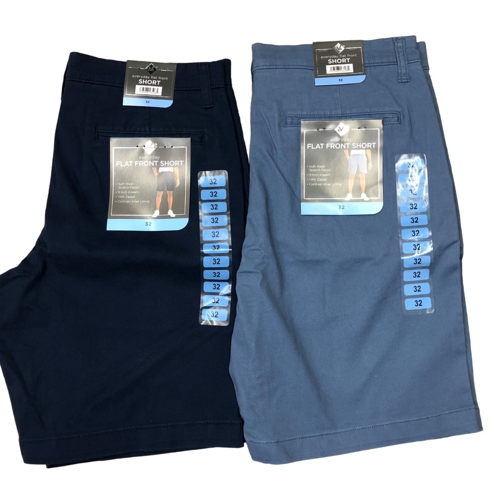 Members Mark Flat Front Shorts 2-Pack Size 32 NWT-image