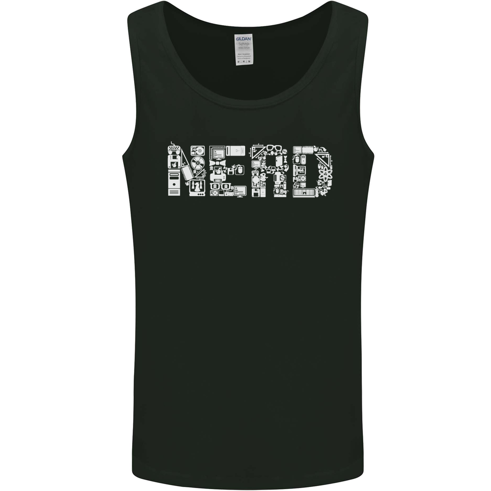 Nerd Word Art Geek Mens Vest Tank Top