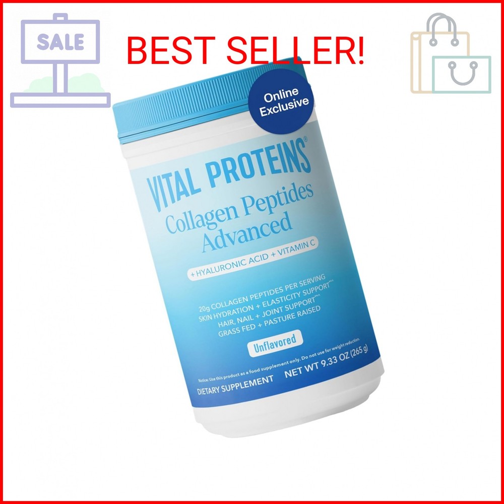 Vital Proteins Advanced Collagen Peptides Powder with Hyaluronic Acid & Vitamin for Skin & Joint Support