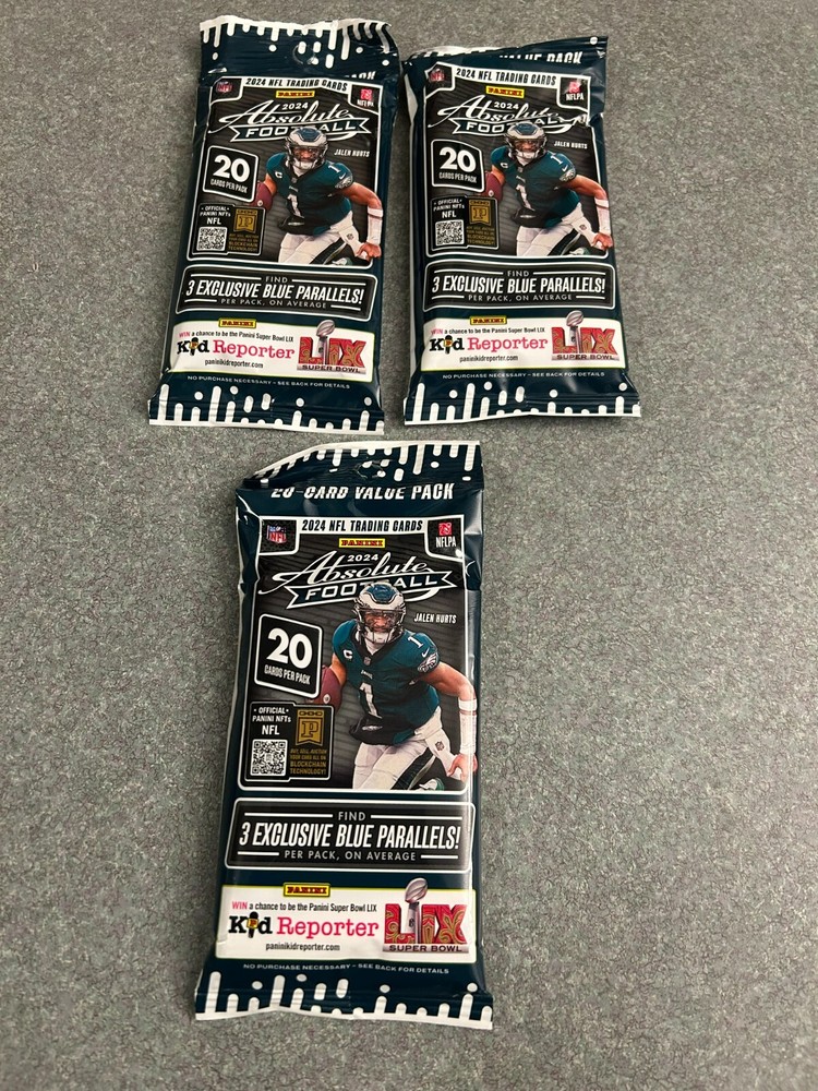 2024 Panini Absolute Football 20-Card Value Fat Packs - 3 Pack Lot