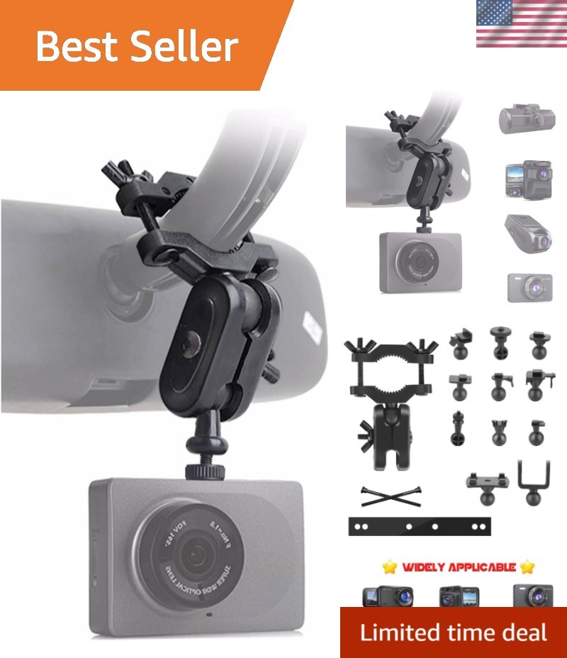 Universal Dash Cam Mount Holder - 16 Adjustable Joints for Safe Viewing