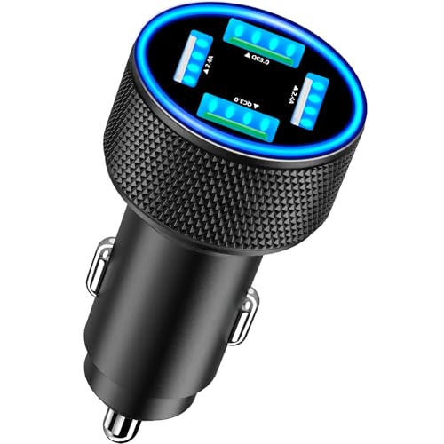 60W Fast Car Charger with 4 Ports - 2 USB-A & 2 QC3.0 by Stuffcool