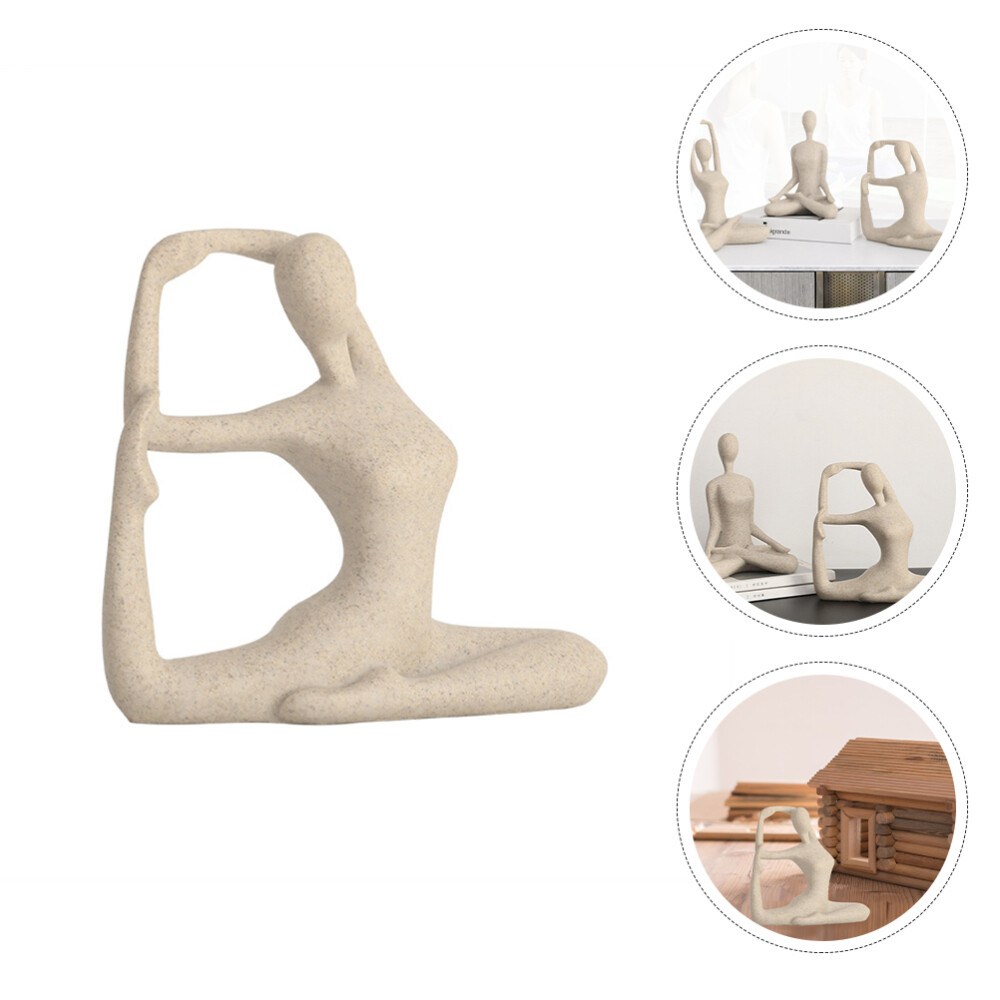 Resin Yoga Pose Sculpture Tabletop Ornament for Meditation Decor