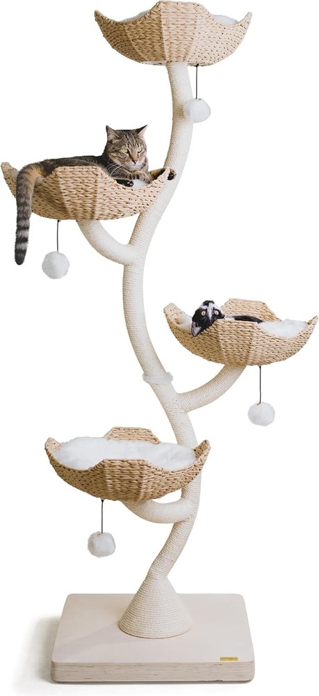 73 Inch Modern Cat Tree Tower with Scratching Post for Large Cats and Condo