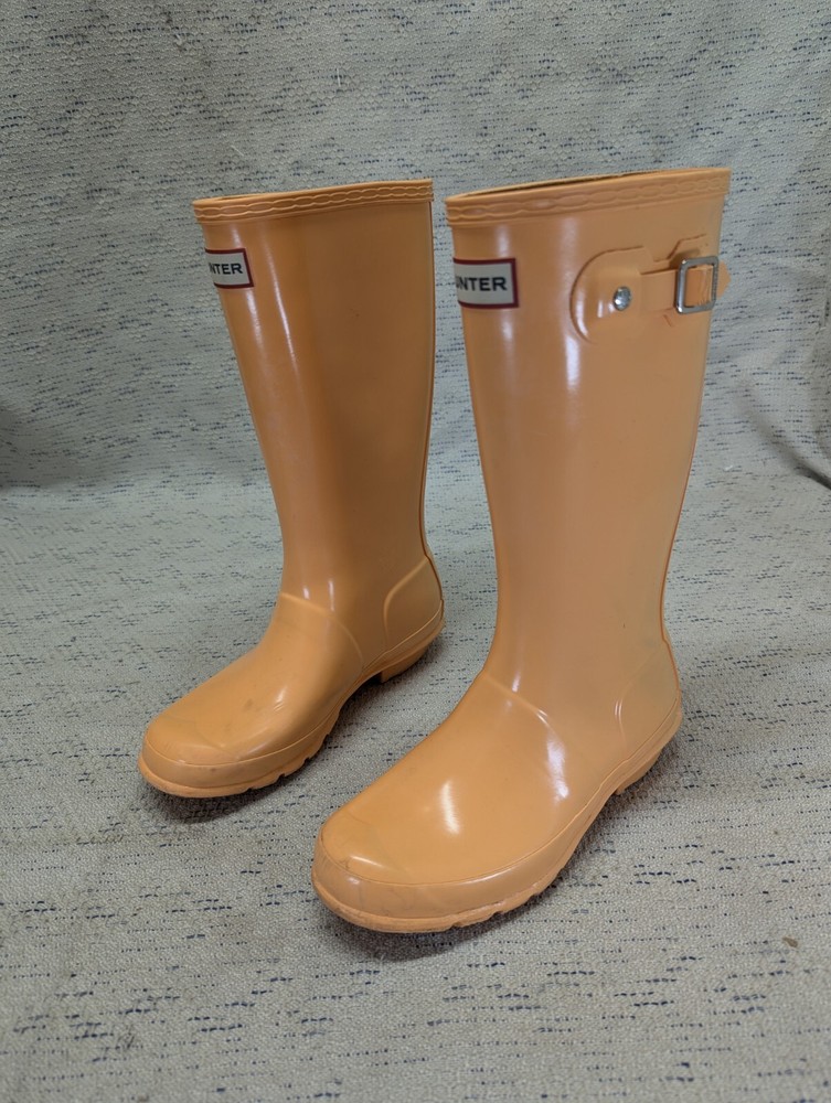 Hunter Wellies Buckle Orange Kids Wellington Boots Boys 3 Girls 4 Nebula