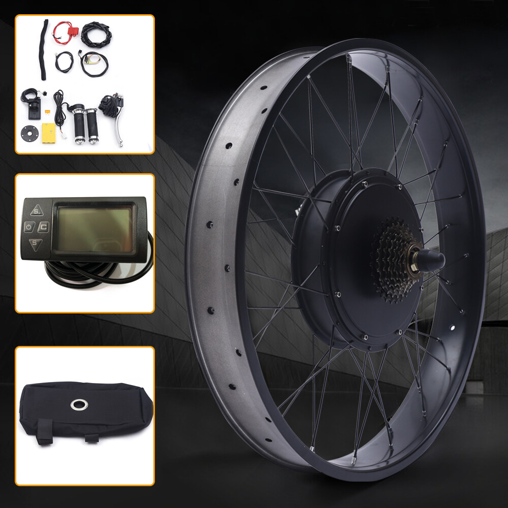 48V 1500W Fat Electric E Bike Conversion Kit Snow Wheel 26