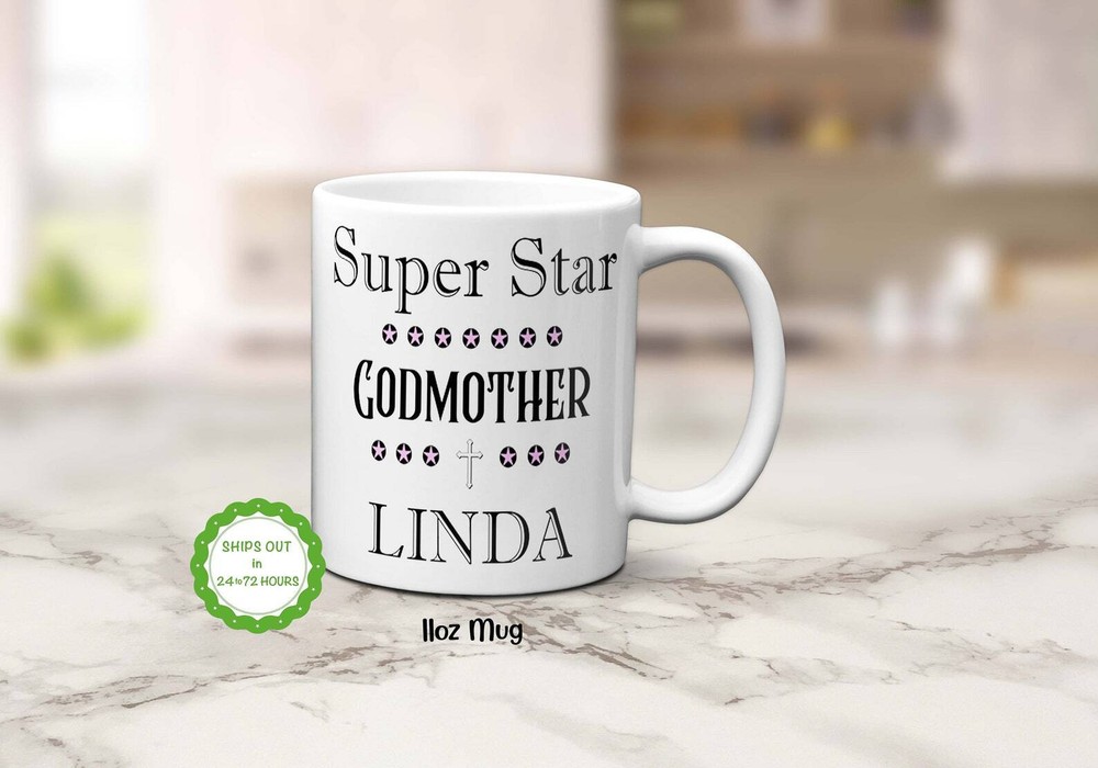 Godmother Persoanlized Mug Super Star Godmother  Custom Mug Religious Gift