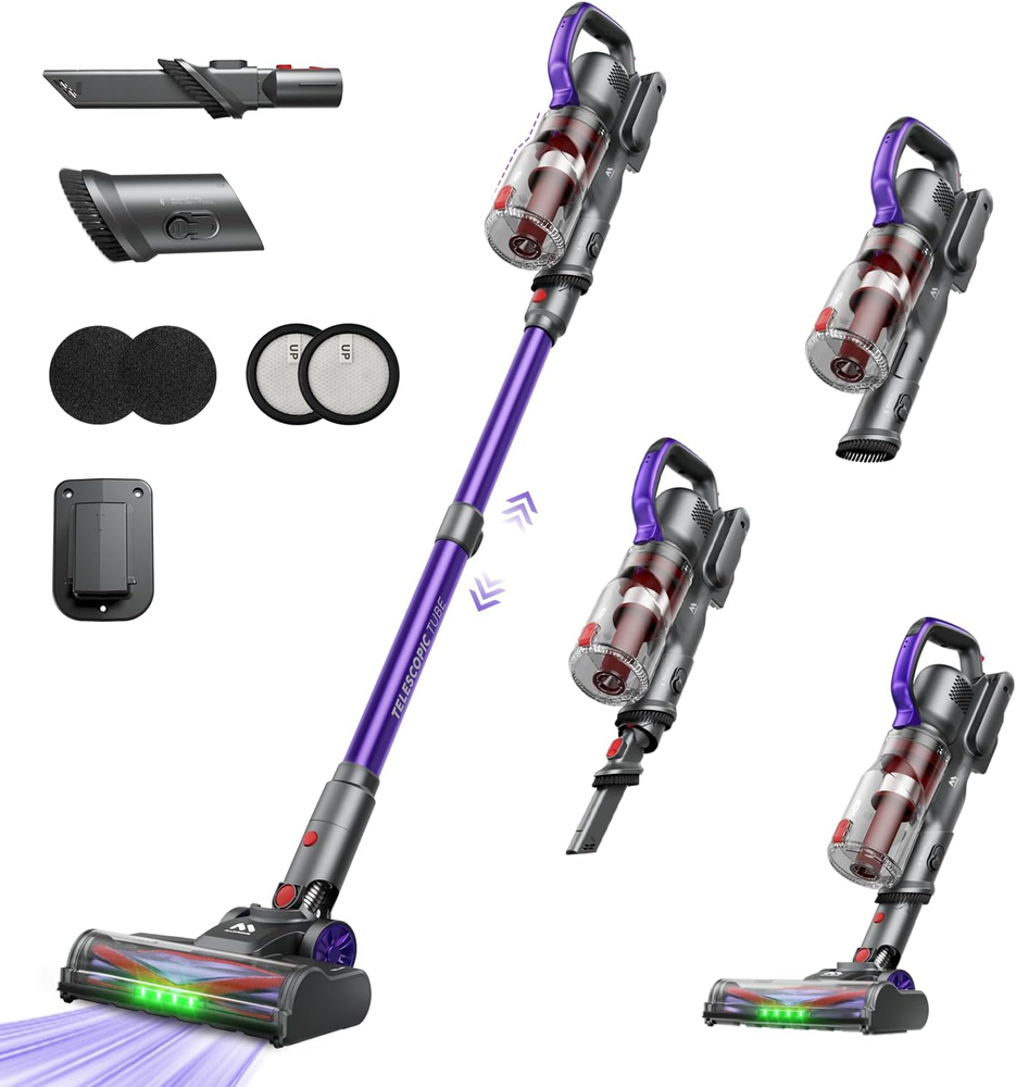 Cordless Vacuum Cleaner, 45Kpa/60Mins/450W Stick Vacuum Cleaners for Home, Anti-