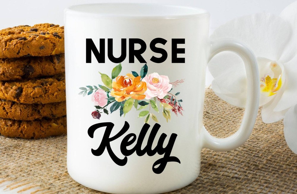 Personalized Nurse Mug Flower Nurse Mug Mug With Names Nurse Week Gift Idea