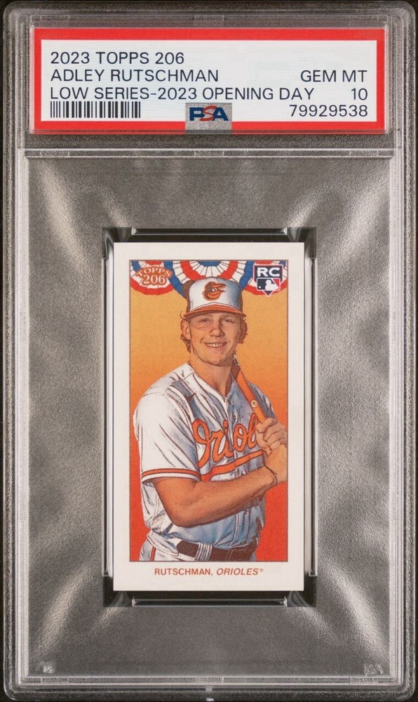 2023 Topps 206 Low Series Adley Rutschman (RC) Opening Day Variation /30 PSA 10