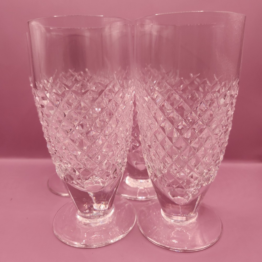 Vintage Set of 4 Waterford Crystal ALANA 12oz Iced Tea or Beer Glasses