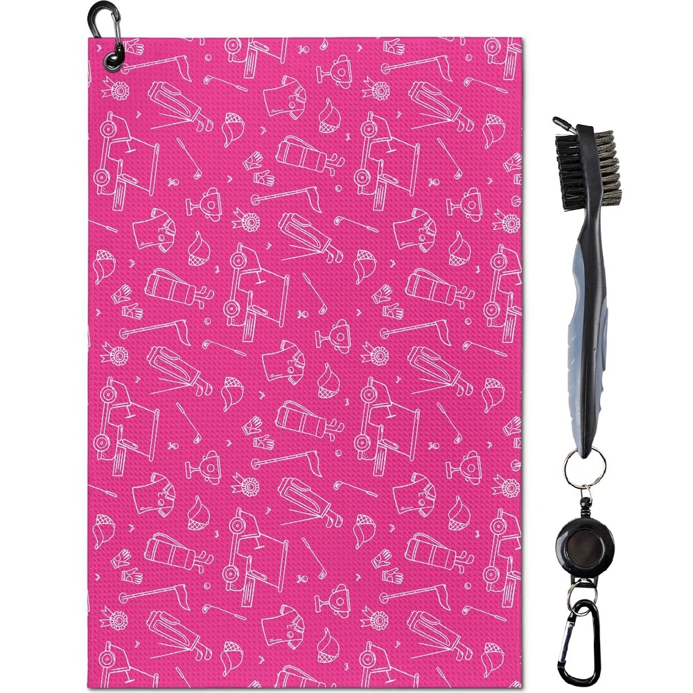 Funny Pink Golf Towel with Clip for Golf Bags - Men & Women