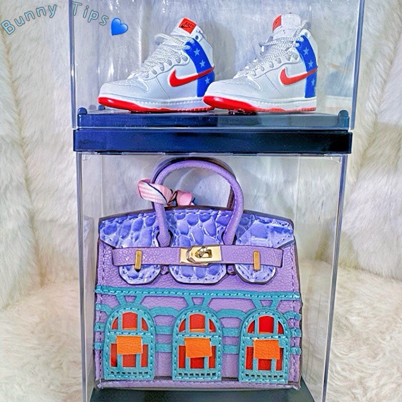 Cute Leather Mini Wallet Lipstick Bag Keychain Charm for AirPod Ladies Car Accessory  