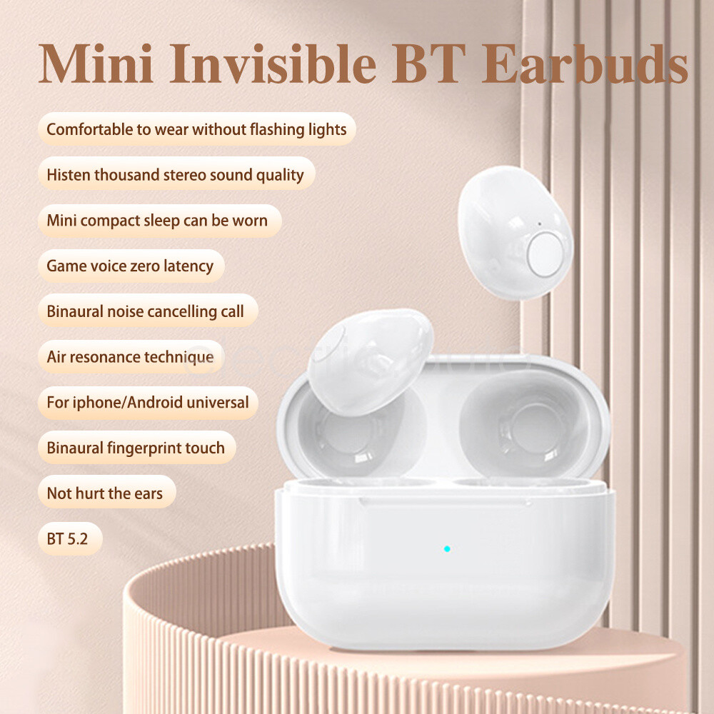 Invisible TWS Earbuds Micro Bluetooth Earbuds Sleep Mini Wireless Earphones US