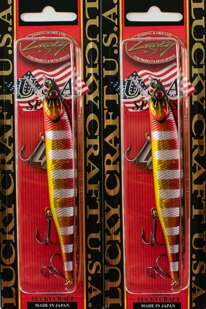 (LOT OF 2) LUCKY CRAFT LIGHTNING POINTER 110SP 1/2OZ MAGMA HEAT UP GILL I8139