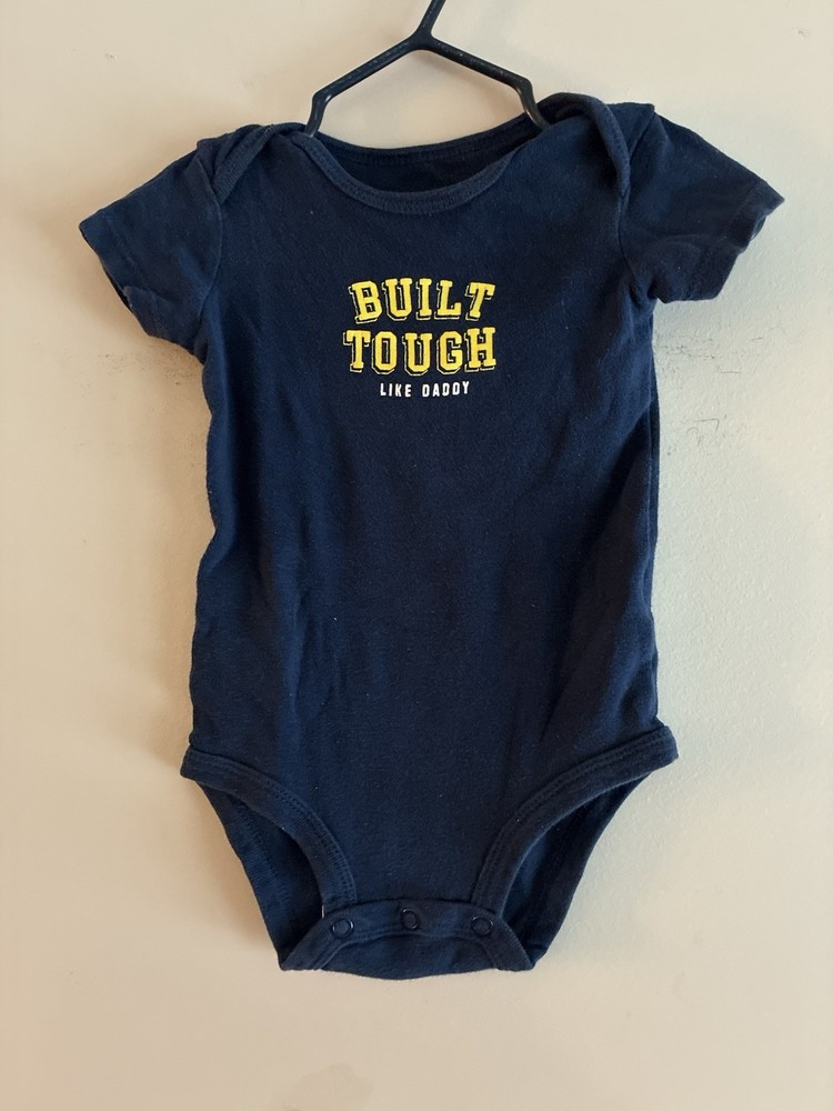Carter's Baby Boys Built Tough Like Daddy Cotton Short Sleeve Bodysuit Navy 6M