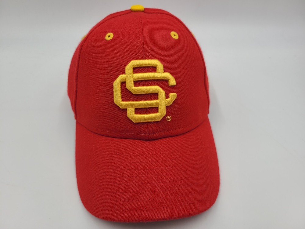 Vintage USC Trojans NCAA Concealer Fitted Cap by New Era in Red & Yellow for Men & Women  