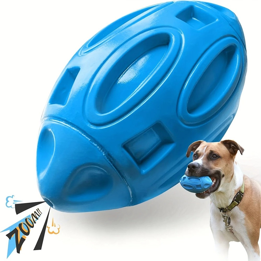 Blue Plastic Aggressive Durable Squeezing Sound Ball Chewing Toys for Dogs