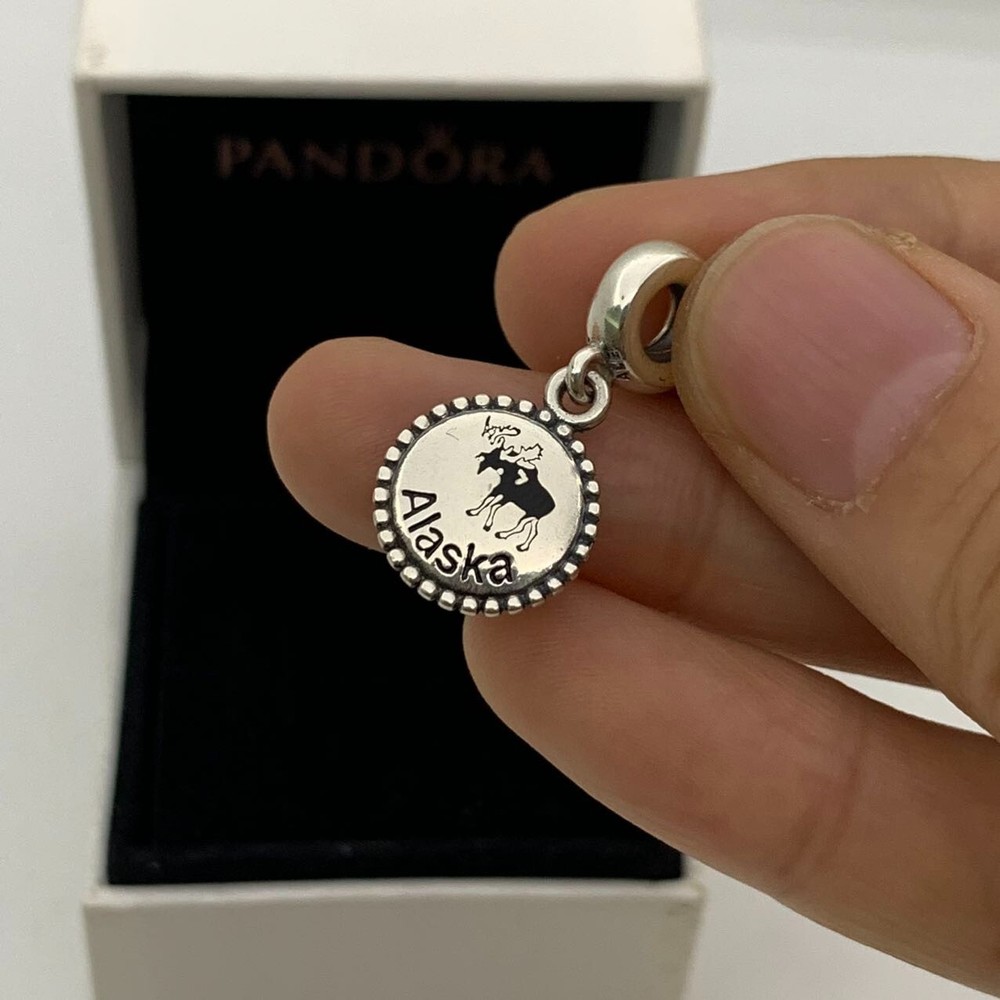 Pandora Alaska Exclusive Dangle Charm Moose Travel  S925 Silver with box