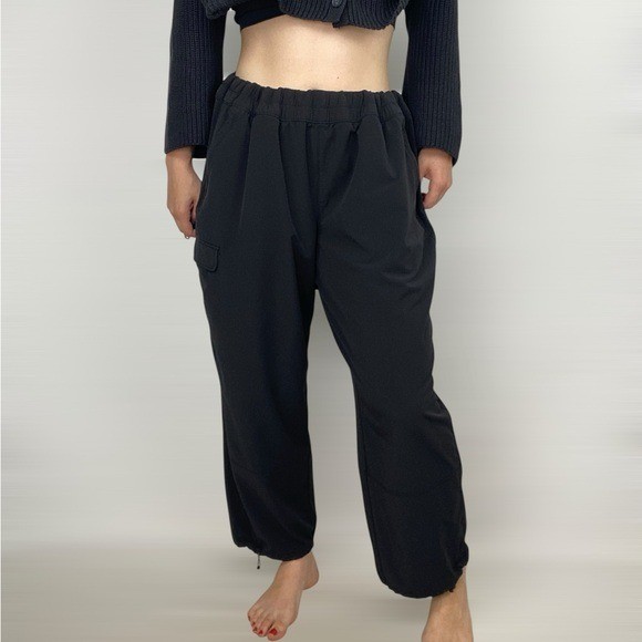 ATHLETA Cargo Parachute Pant High Rise Drawstring Relaxed Fit Casual Loungewear