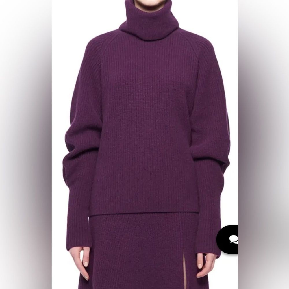 RRP US$1,395 Altuzarra 100% cashmere turtleneck sweater purple XS