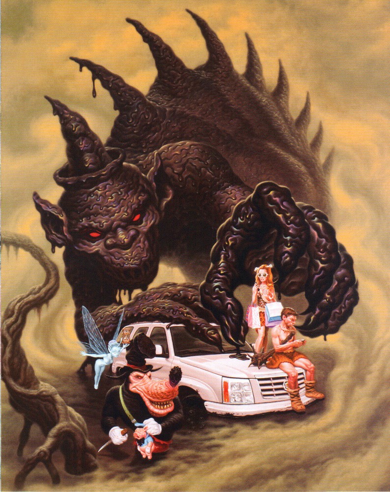 Todd Schorr image on an art book page: Frame it