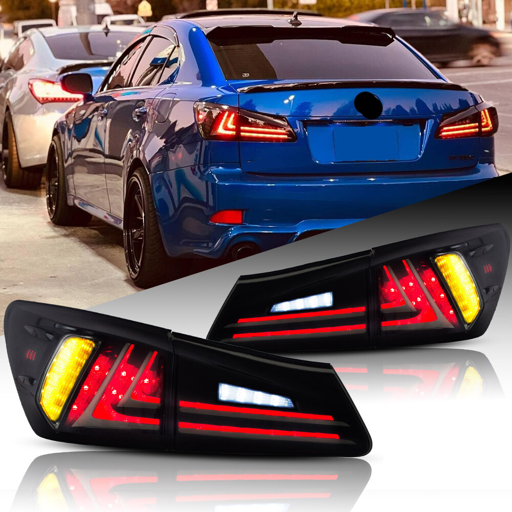 LED Tail Lights Assembly Smoked Lens for Lexus IS250 IS350 ISF 2006-2013 Pair