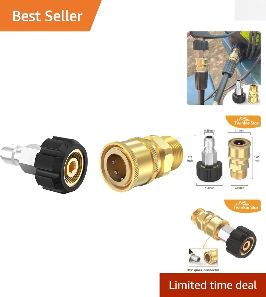 4-Piece M22 14mm Pressure Washer Adapter Kit - Secure and Leak-Free Connection