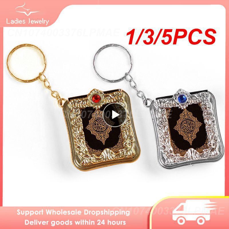 1/3/5PCS Mini Ark Quran Book Koran Pendant Muslim Keychain Bag Purse Car Decor N