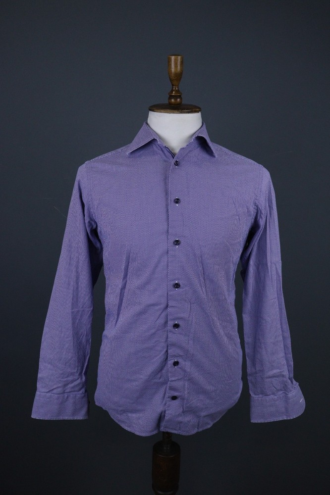 Eton Purple Slim Cotton Casual Long Sleeve Button-Up Dress Shirt Size 39 / 15.5