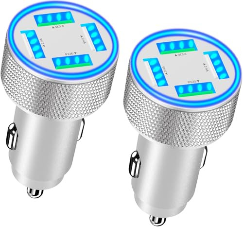 60W Dual USB-A QC3.0 Fast Car Charger 2-Pack by Kindtoy