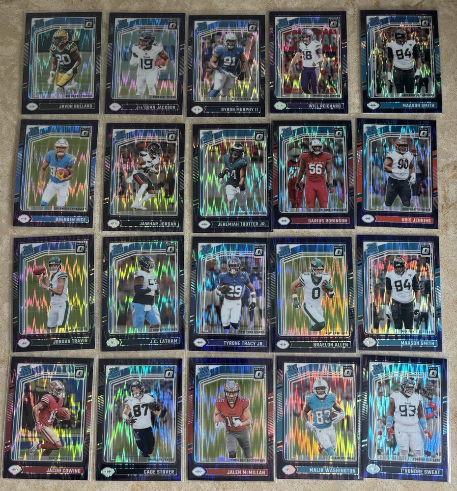2024 Panini Donruss Optic Football 60-Card Lot Purple Shock Rookies & Stars