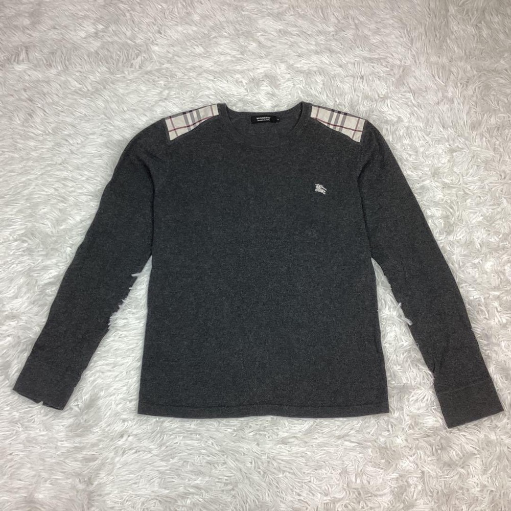 Burberry Black Label Nova Check M Knit Sweater Cashmere Cotton F/S from Japan