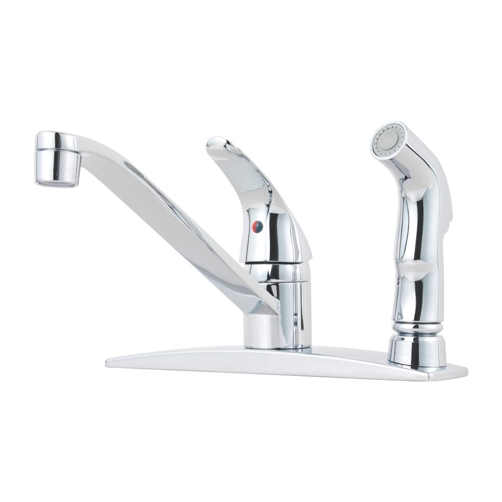 Pfirst Series 1-Handle Kitchen Faucet with Side Spray, Polished Chrome