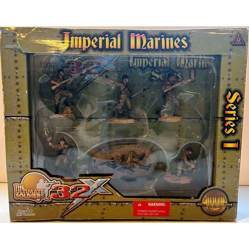 RARE 1:32 WWII Japanese Imperial Marine Set of 6 - 54mm Plastic Action Figures