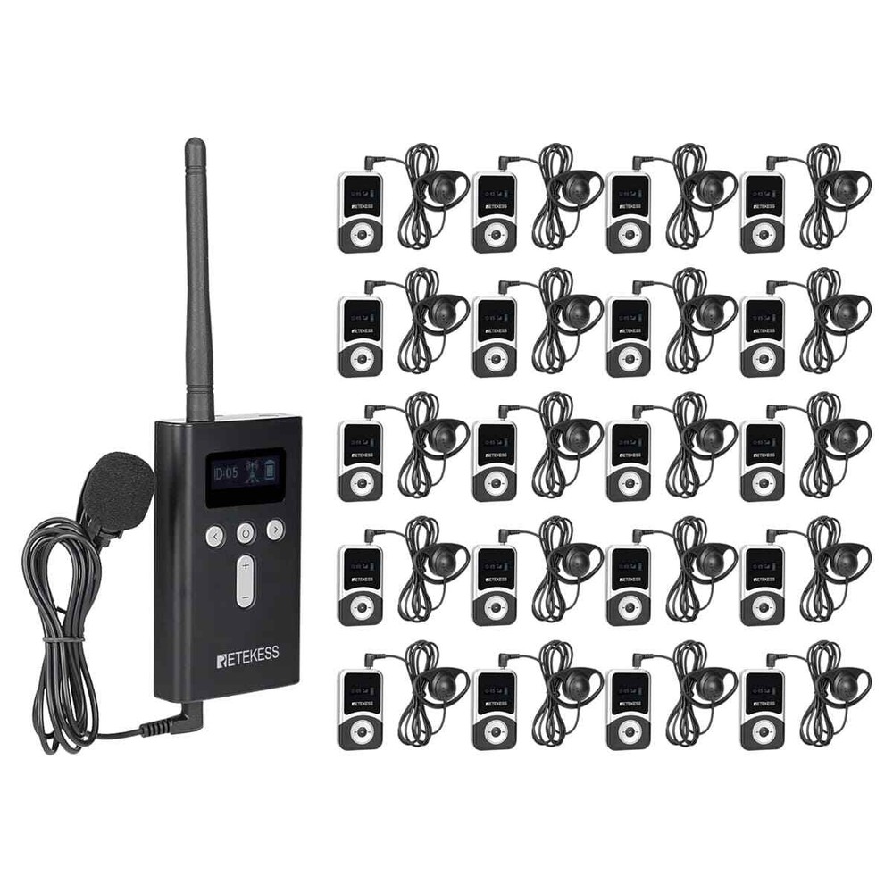 RETEKESS T130S-T131S Wireless Tour Guide Audio System 20 Receivers Church Museum