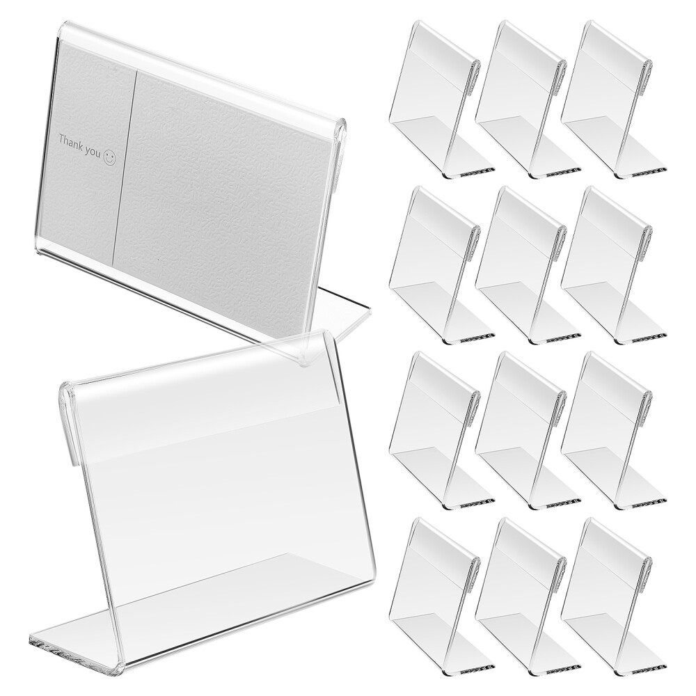 20 Pcs Acrylic Table Card Display Litai (60x90mm) Pieces Horizontal Sign Holder