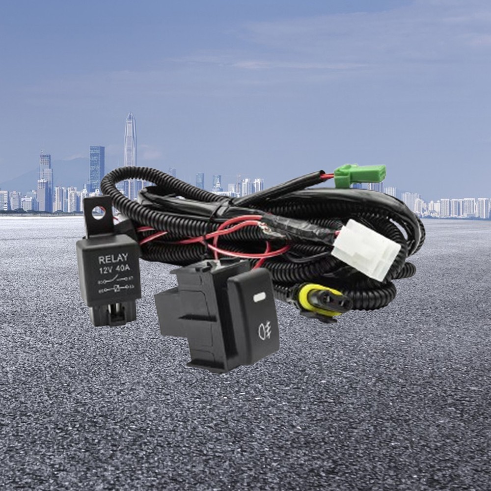 Fog Light Wiring Harness On/Off Switch Relay Kit H8 H11 LED Lamp For Nissan GTnp