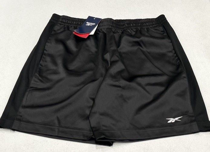 Reebok Men's Casual Basketball Satin and Mesh Shorts, Black, M