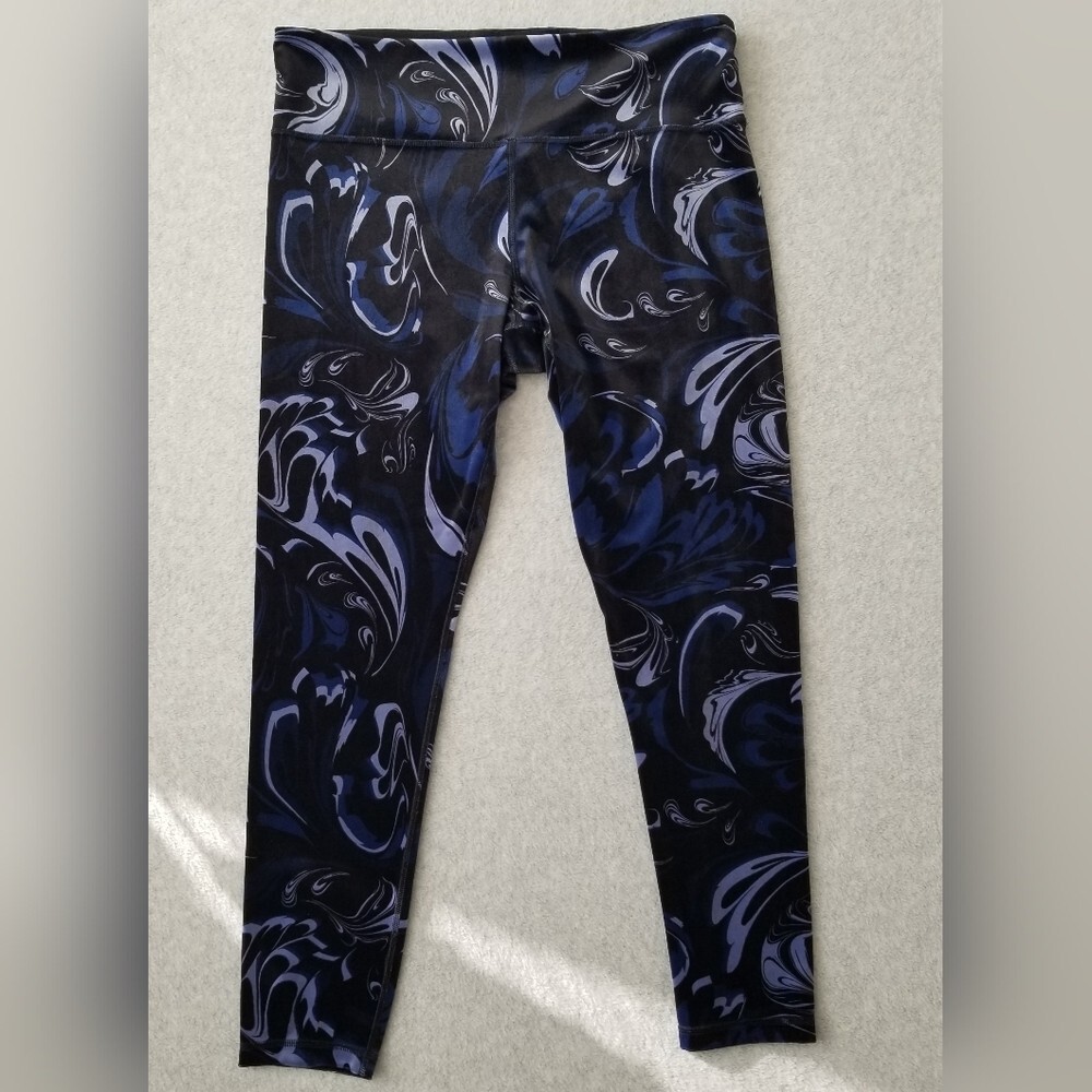 Athleta Elation Velvet Soft Plush Tight Leggings Stretch Abstract Print Artsy XL