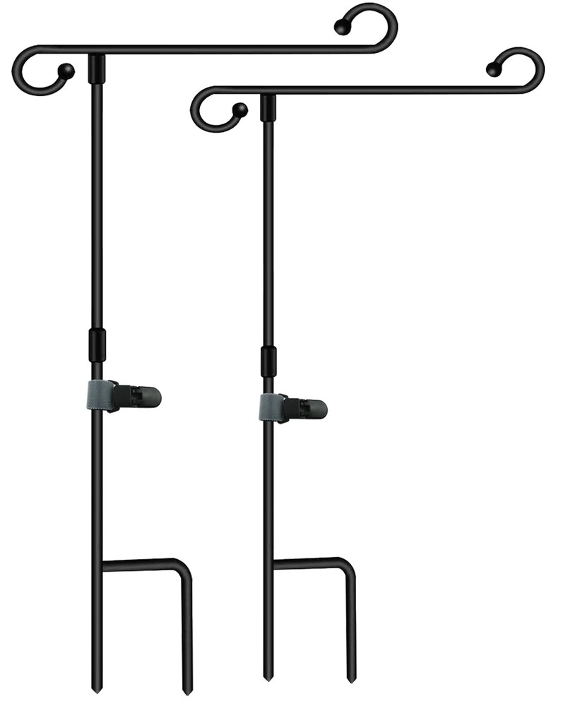 Garden Flag Pole Stand Holder,2 Pack Garden Flags for Outside with Flag Stopp...