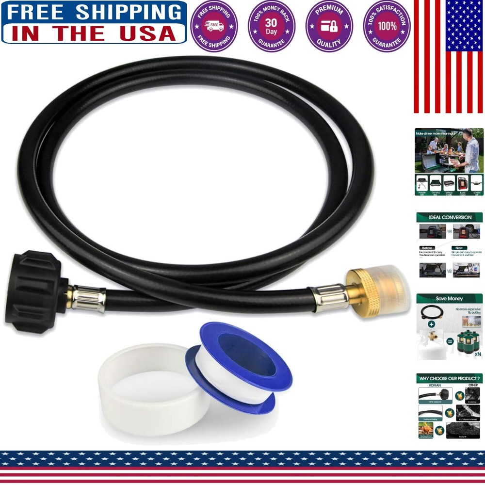 Versátil manguera adaptadora de propano de 5 pies - Ideal para estufas Coleman y calentadores Buddy