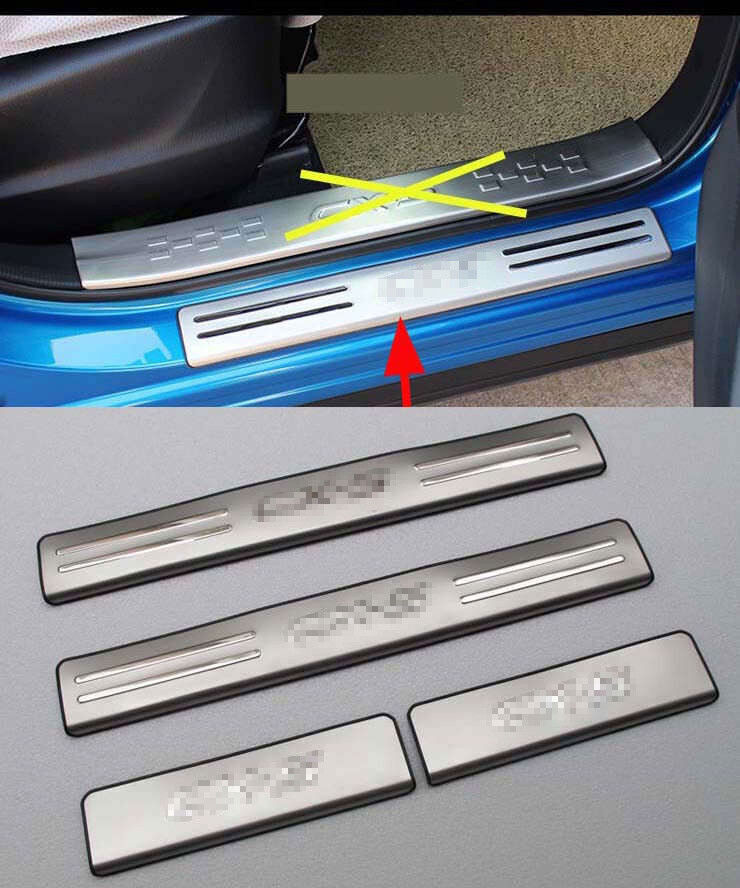 4X Door Sill Protector Scuff Plate Guard Molding Trim For 2013-16 Mazda CX-5 CX5