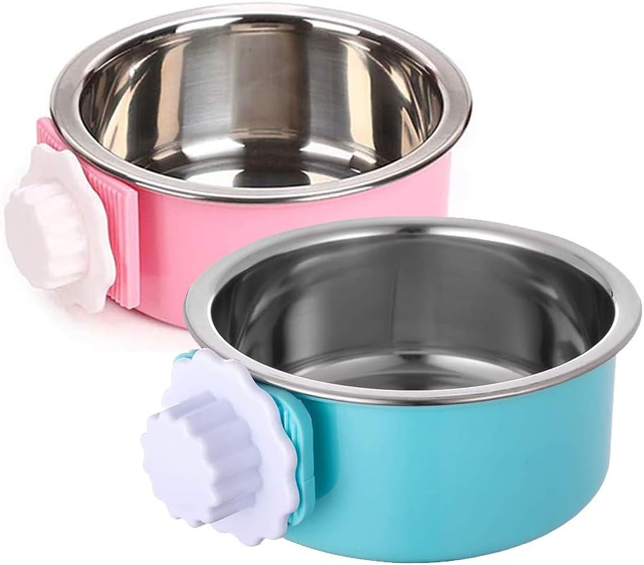 Stainless Steel Anti-Tip Pet Food and Water Bowl with Removable Base  
