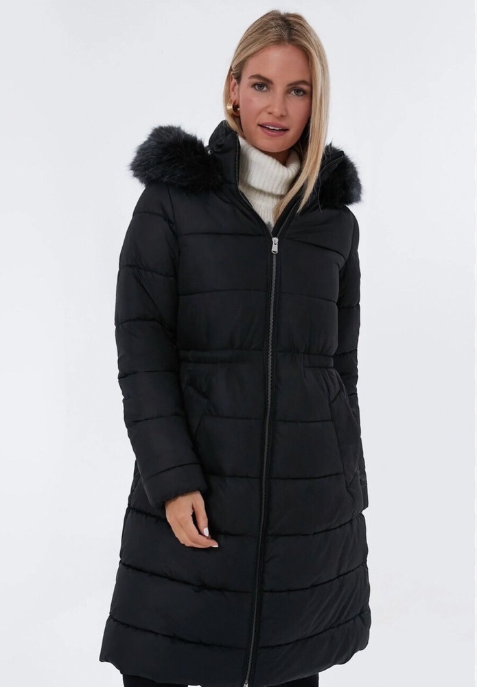 $495 🆕 🚺 Barbour Franchesca Jacket 🧥Parka Puffer Coat Black UK 10 US 6