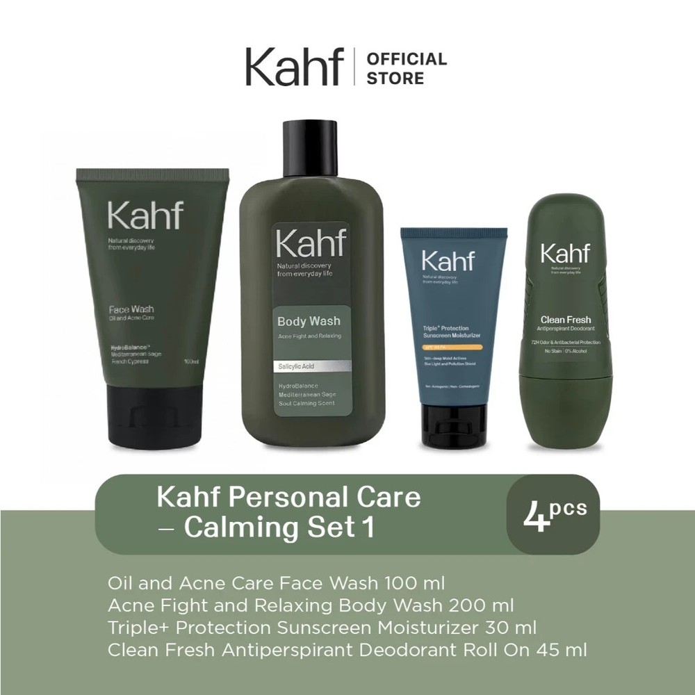 Kahf Personal Care contains 4 - Face Wash, Body Wash, Sunscreen, Deodorant Kahf