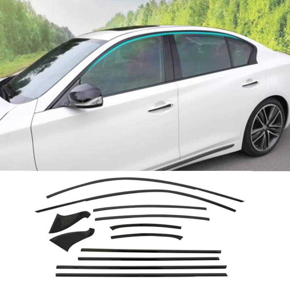 for INFINITI Q50 14-20232024 2022 Window Sill Molding Strip Cover Trim Black