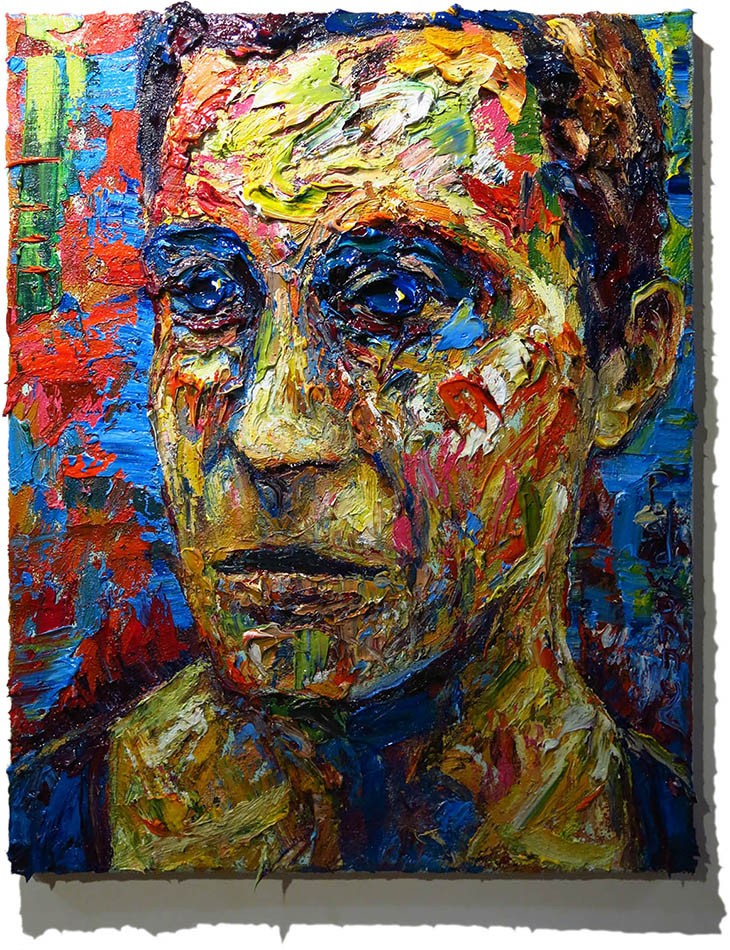 MAN PORTRAIT OIL█PAINTING hat█REALIST ART█SIGNED VINTAGE ORIGINAL OUTSIDER█MALE