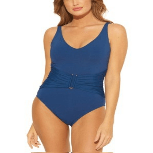 Bleu by Rod Beattie Kore Shirred Bandeau One-Piece Swimsuit - Blue Size 6