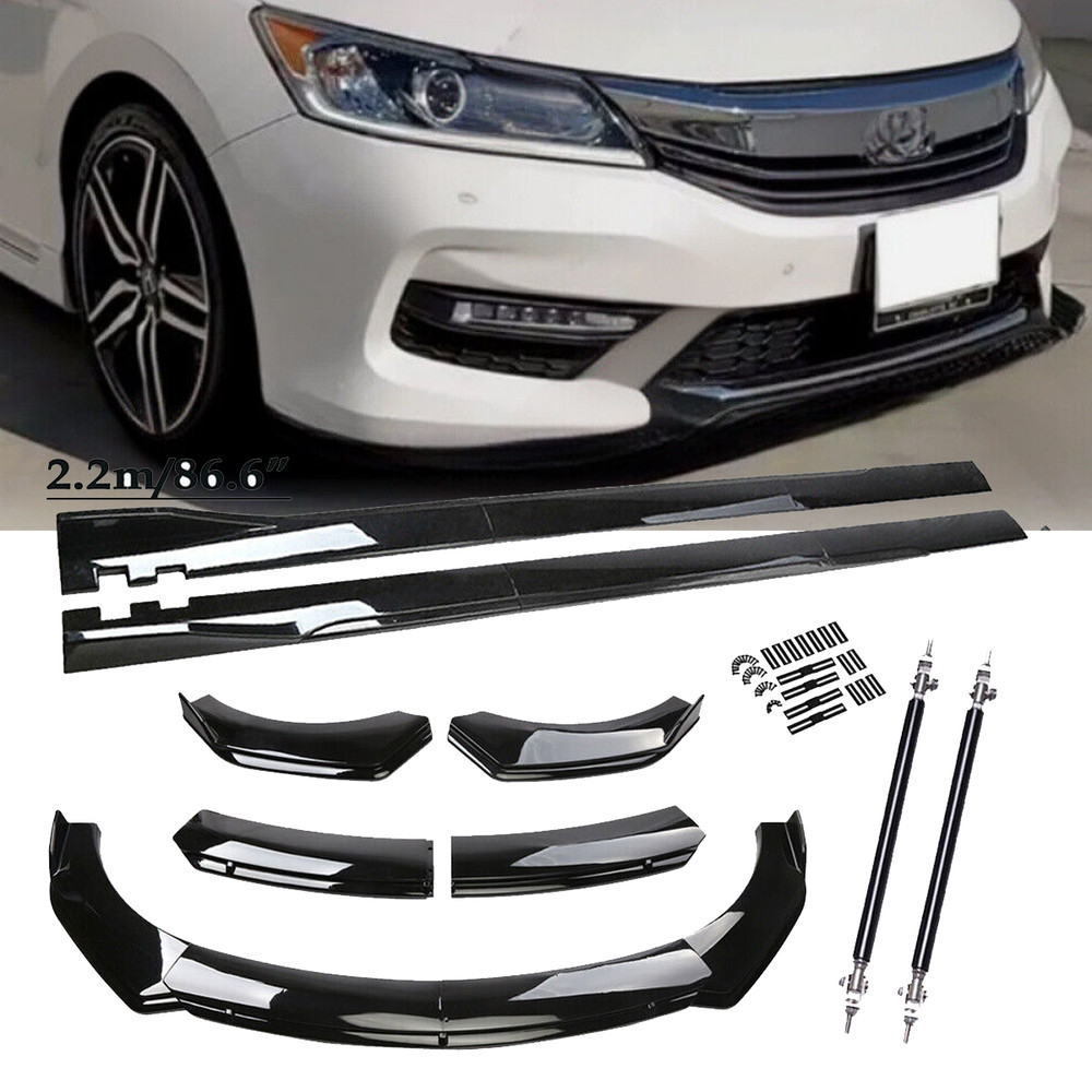 For 16-17 Honda Accord 4DR/Sedan Front Bumper Lip Splitter Spoiler Glossy Black